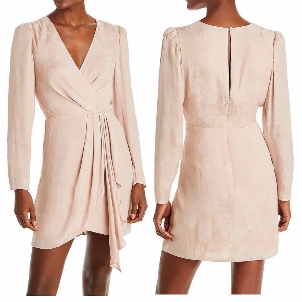 BCBGMAXAZRIA Faux Wrap Mini Floral Cocktail Party Dress Size US 2 - Picture 11 of 12